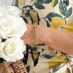 Guitar String Stack of Stretch Bangle Bracelets